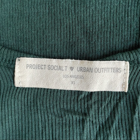 Project Social T Urban Outfitters Ribbed Green Half-Sleeve Crop Top - Picture 4 of 7
